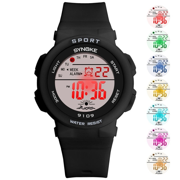 SYNOKE 9109 Student Multifunctional Waterproof Colorful Luminous Electronic Watch