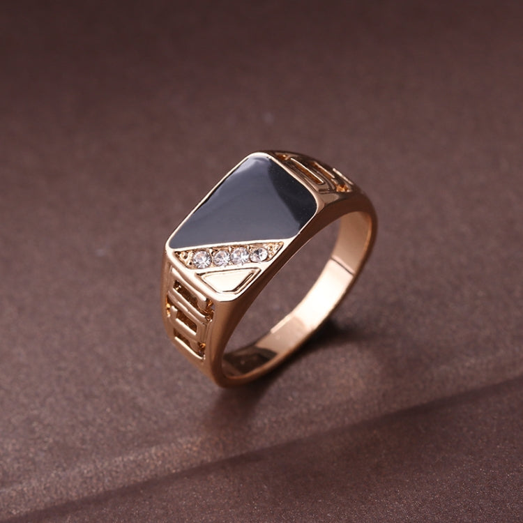Male Fashion Classic Rhinestone Enamel Rings — Platinum