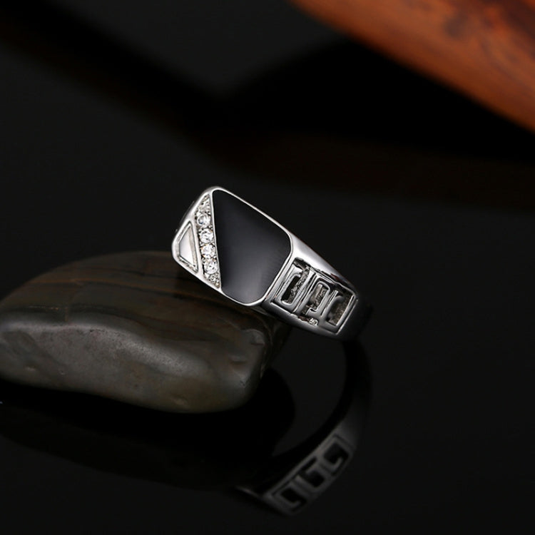 Male Fashion Classic Rhinestone Enamel Rings — Gold
