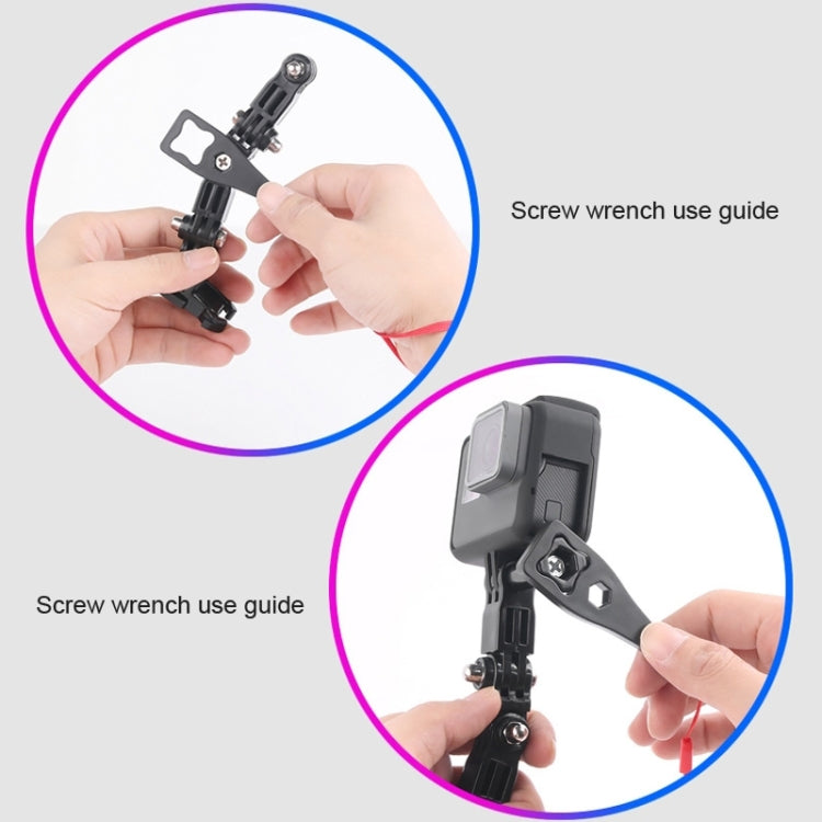 2 Set Cycling Helmet Adhesive Multi-Joint Arm Fixed Mount Set for DJI Osmo Action, GoPro HERO9 Black / HERO8 Black /7 /6 /5 /5 Session /4 Session /4 /3+ /3 /2 /1, Xiaoyi and Other Action Cameras