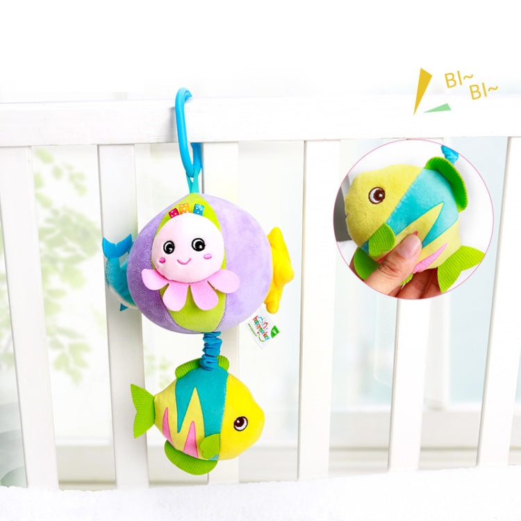 Three-dimensional Animal Baby Music Pull Bell Cloth Ball Bed Hanging Toy Baby Comfort Plush Bed Bell