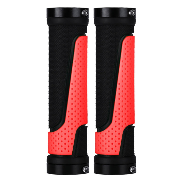 1pair BG-0404 Bicycle Rubber Handle Cover The Mountain Bike Bilateral Lock Dead Anti-Slip Handle Cover — Black