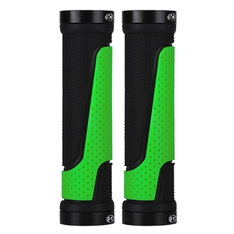 1pair BG-0404 Bicycle Rubber Handle Cover The Mountain Bike Bilateral Lock Dead Anti-Slip Handle Cover — Blue