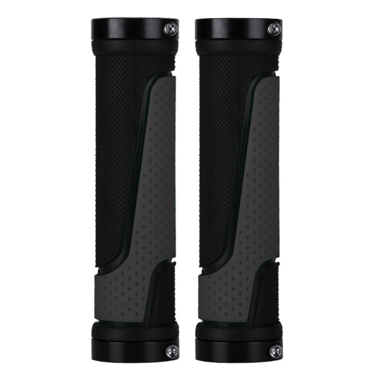 1pair BG-0404 Bicycle Rubber Handle Cover The Mountain Bike Bilateral Lock Dead Anti-Slip Handle Cover — Green