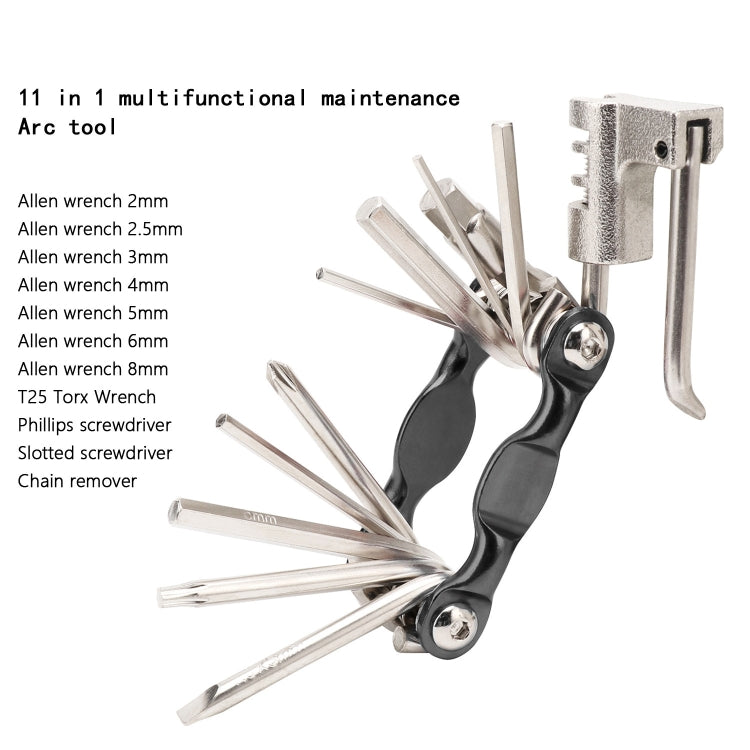 BG-9835D Bicycle Multi-Function Maintenance Curved 11 In 1 Tool Mountain Highway Bike With Interception Machine Combination Tool