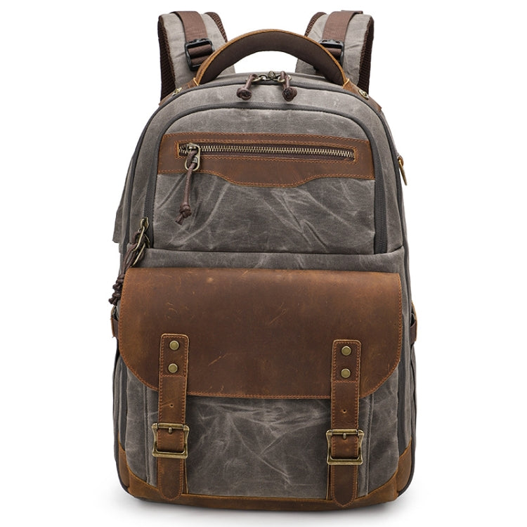K813 Retro SLR Camera Bag Canvas Shoulder Computer Camera Bag — Soil Yellow