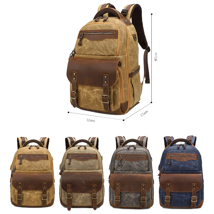 K813 Retro SLR Camera Bag Canvas Shoulder Computer Camera Bag — Grey
