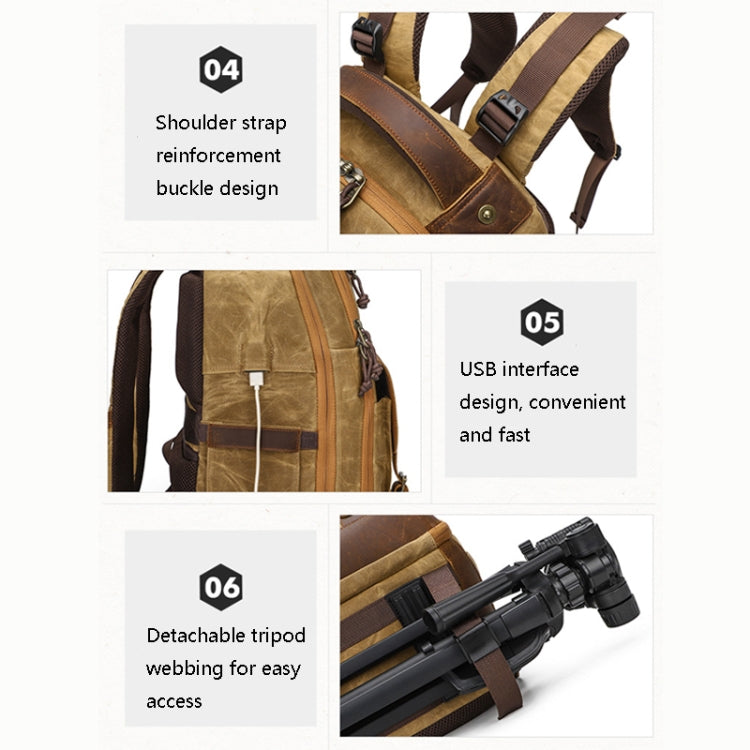K813 Retro SLR Camera Bag Canvas Shoulder Computer Camera Bag — view 10