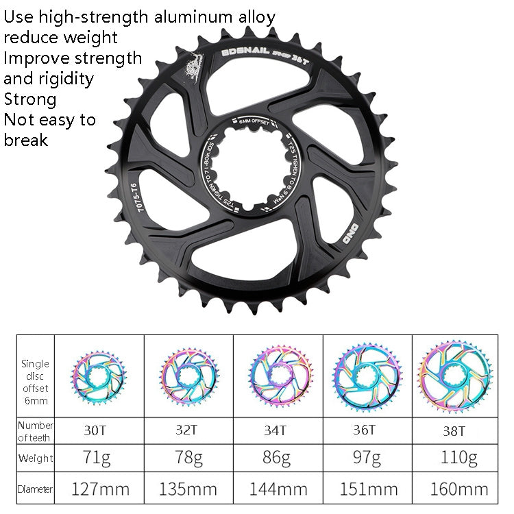BDSNAIL Mountain Bike Single Disk GXP Direct-Shaped Integrated Disk Positive And Negative Tooth Disc
