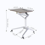 D10 Universal Wheel Standing Computer Desk Movable Lifting Desk — Silver Frame White Board