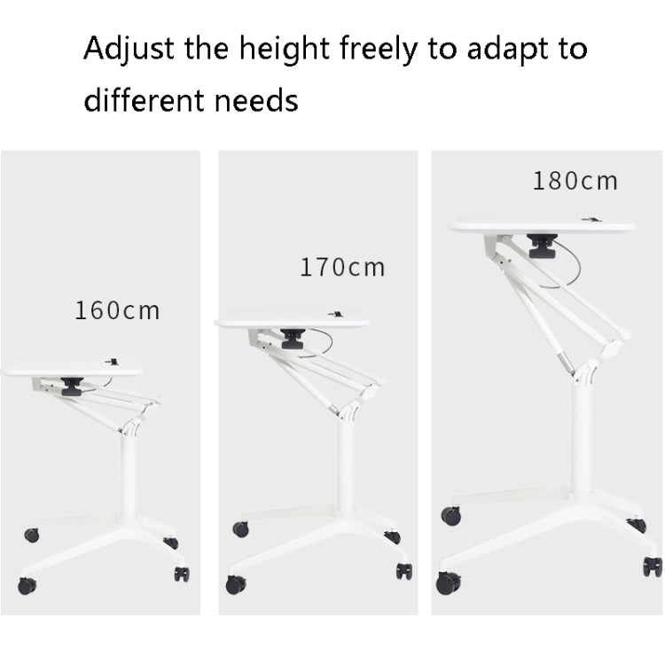 D10 Universal Wheel Standing Computer Desk Movable Lifting Desk — Silver Frame Maple Board