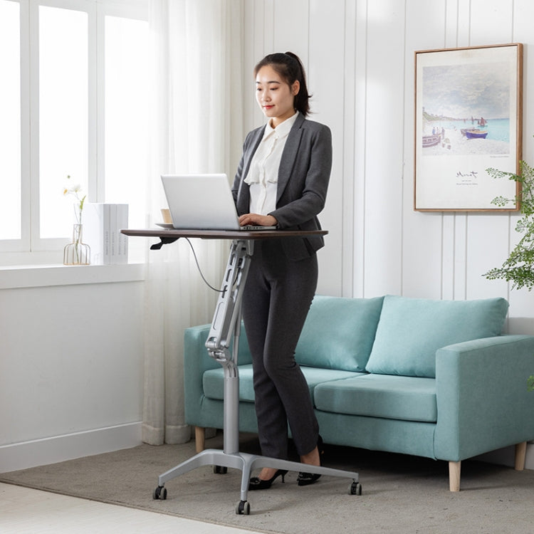 D10 Universal Wheel Standing Computer Desk Movable Lifting Desk — White Frame White Board