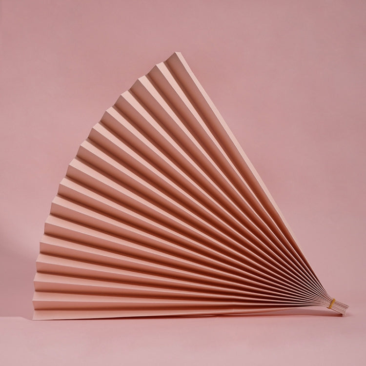 69x39cm Photo Props Hard Cardboard Folding Fan Photography Background Folded Paper — 03 Peach Pink