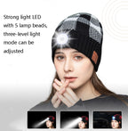 M3-BL Bluetooth LED Music Headset Hat Lady Warm Night Lighting Hat