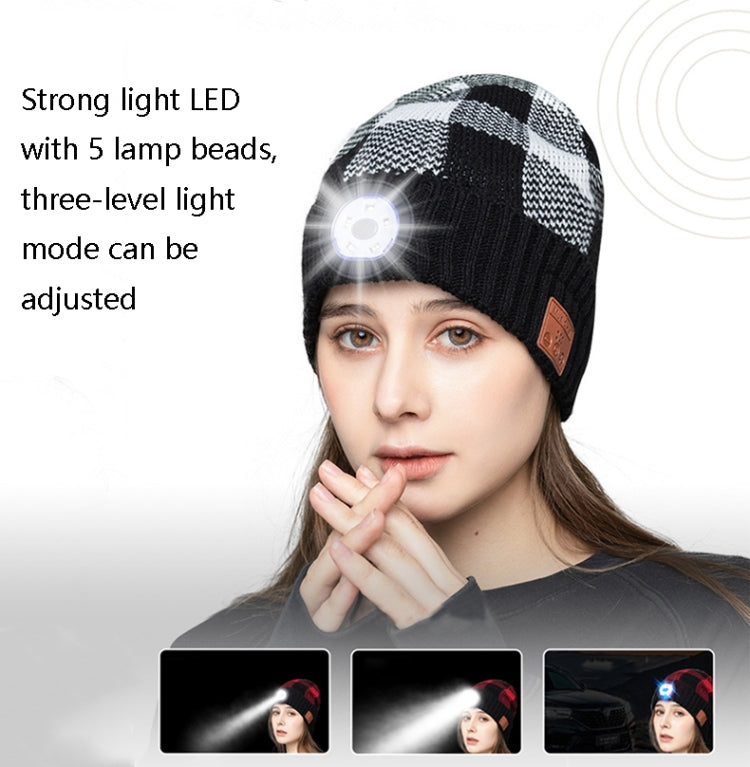 M3-BL Bluetooth LED Music Headset Hat Lady Warm Night Lighting Hat