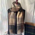 Imitation Cashmere Retro British Tassel Plaid Scarf Women Autumn And Winter Thick Warm Dual-Use Bib Shawl