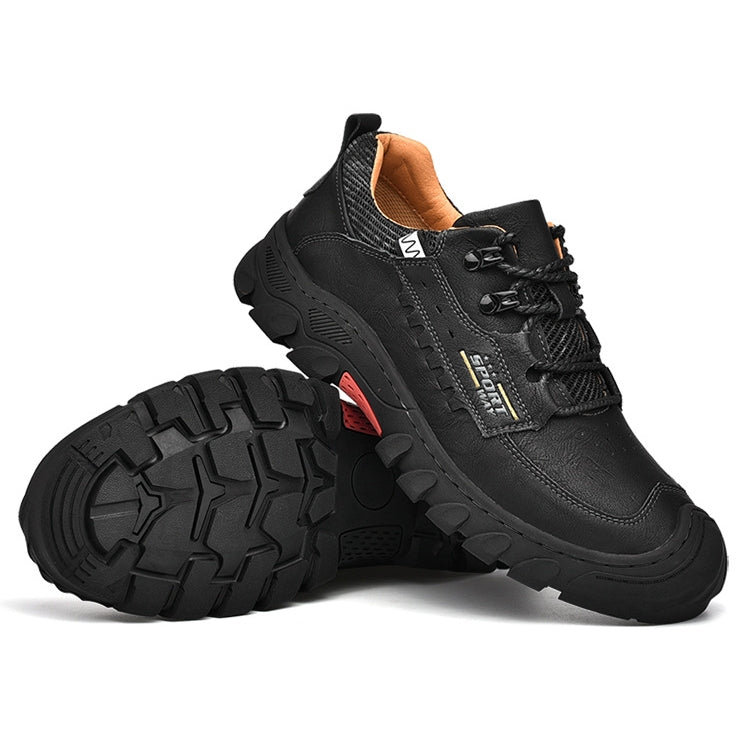 XZ2182 Autumn Men Outdoor Hiking Shoes Cowhide Laced Thick-Soled Men Shoes — 40