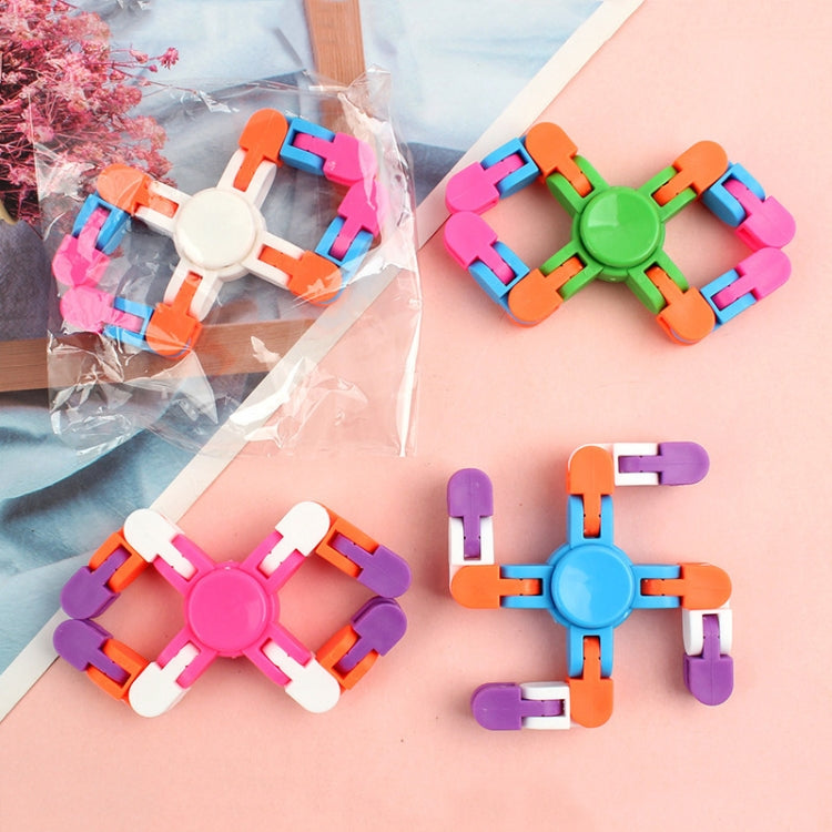 10 PCS Bicycle Chain Track DIY Toys Bone Stenosis 4 Angle Variety Fingertip Spinner, Random Color Delivery — Four-section Type