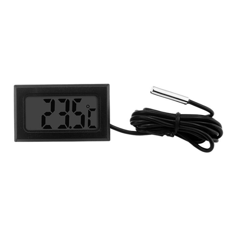 Fish Tank Digital Thermometer Waterproof Probe Electronic Measuring Thermometer, Line Length: 5m (Black) — 1m (White)