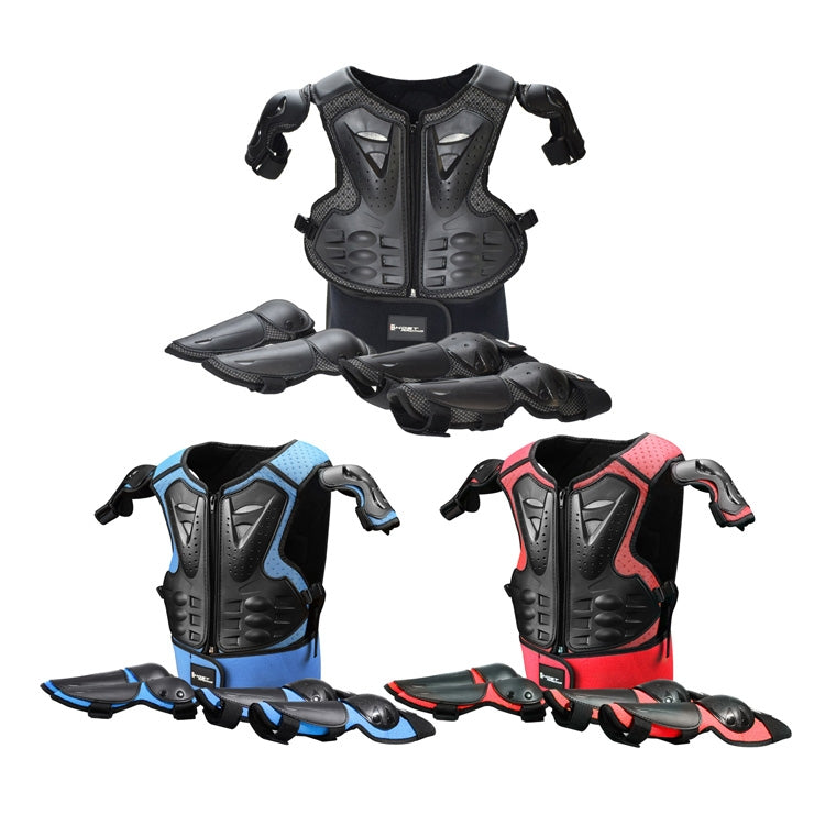 GHOST RACING Motorcycle Protective Gear Children Safety Riding Sport Vest + Knee Pads + Elbow Pads Protective Suit