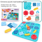 Tabletop Game Road Builder Maze Thinking Logical Reasoning Pull Back Forklift Children Toy — view 3