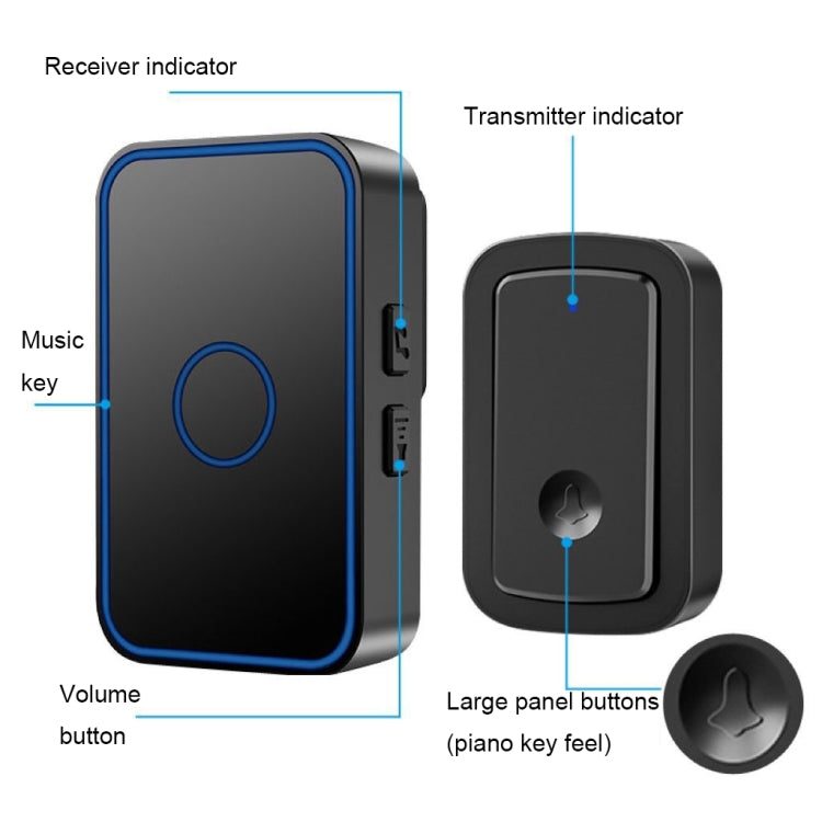 CACAZI A19 1 For 4 Wireless Music Doorbell without Battery — view 8