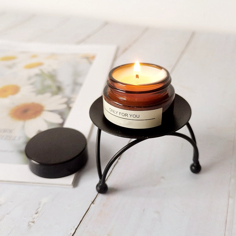 Geometric Three-Dimensional Round Wrought Iron Candle Holder Desktop Ornaments