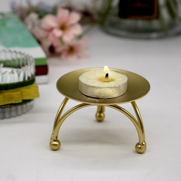 Geometric Three-Dimensional Round Wrought Iron Candle Holder Desktop Ornaments