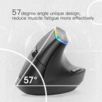 DELUX M618DB 6-Keys 1600 DPI RGB Vertical Wireless Bluetooth Dual-Mode Mouse