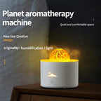 HX-130 Colorful Night Light Planet Desktop Flame Aromatherapy Humidifier — UK Plug