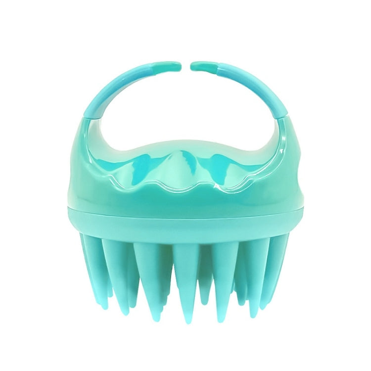 Round Hair Washing Brush Silicone Wet & Dry Multipurpose Massage Brush — Green