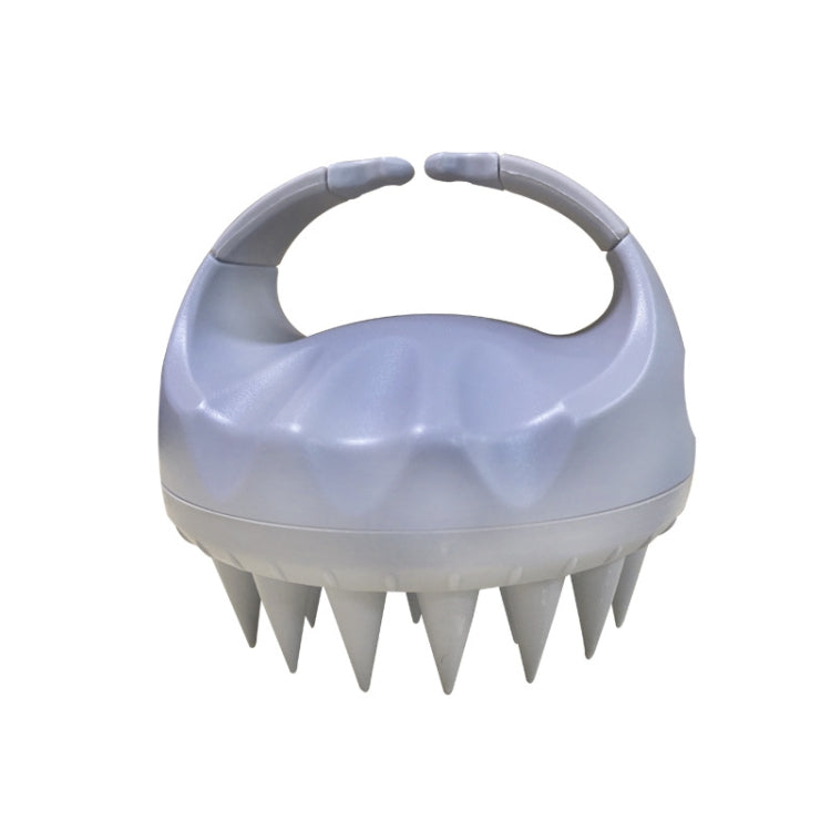 Round Hair Washing Brush Silicone Wet & Dry Multipurpose Massage Brush — Grey