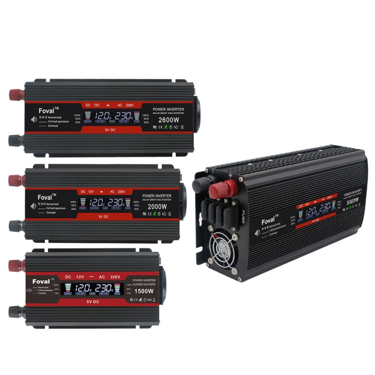 LCD Smart Home Car Inverter 12V To 220V Power Converter