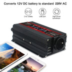 LCD Smart Home Car Inverter 12V To 220V Power Converter