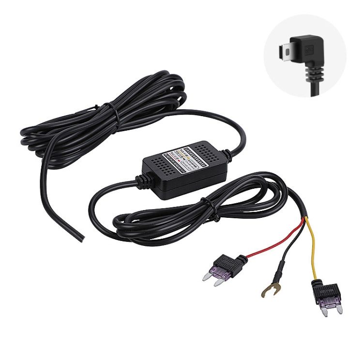 H516 Recording Step-down Line Shrinkage Video Car Charger Line Parking Monitoring Three-Core Power Cord — Mini Right Elbow