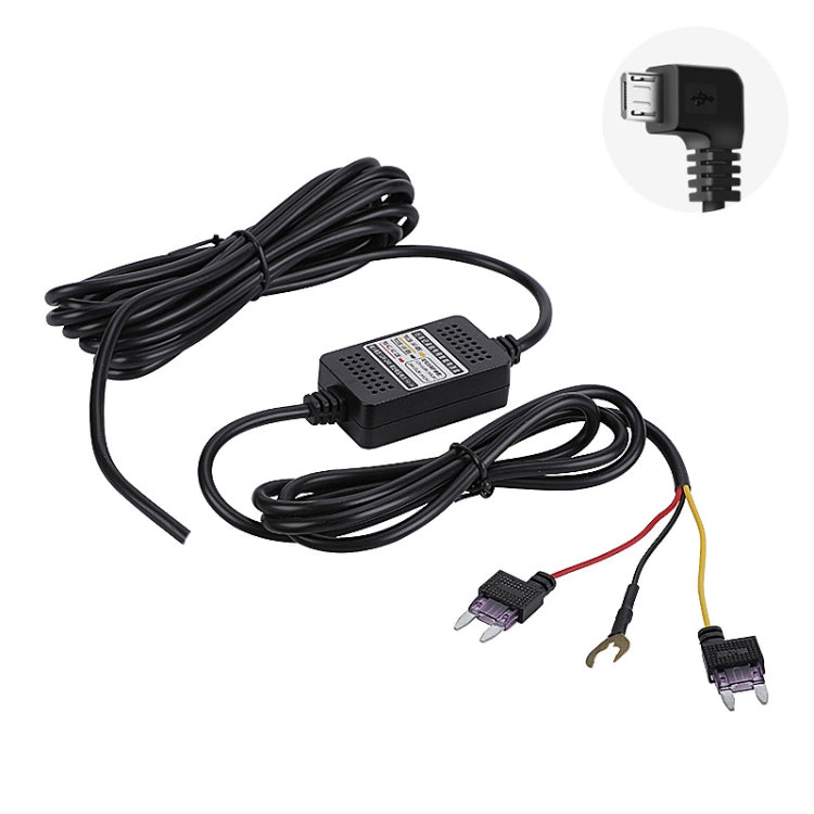 H516 Recording Step-down Line Shrinkage Video Car Charger Line Parking Monitoring Three-Core Power Cord — Mini Left Elbow