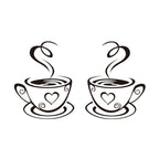 4 PCS A1089 PVC Waterproof & Antifouling Coffee Cup Wall Sticker