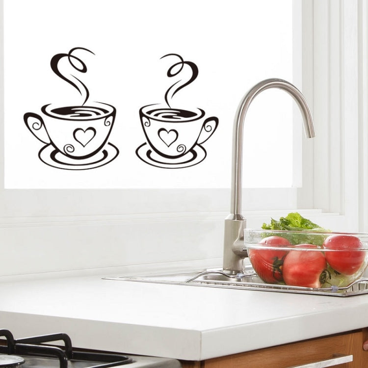 4 PCS A1089 PVC Waterproof & Antifouling Coffee Cup Wall Sticker — view 3