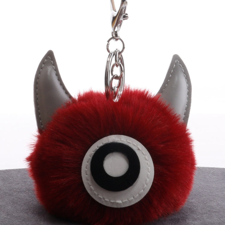 3 PCS Cartoon Croissant Hair Ball Keychain Pendant Bag Car Pendant, ...