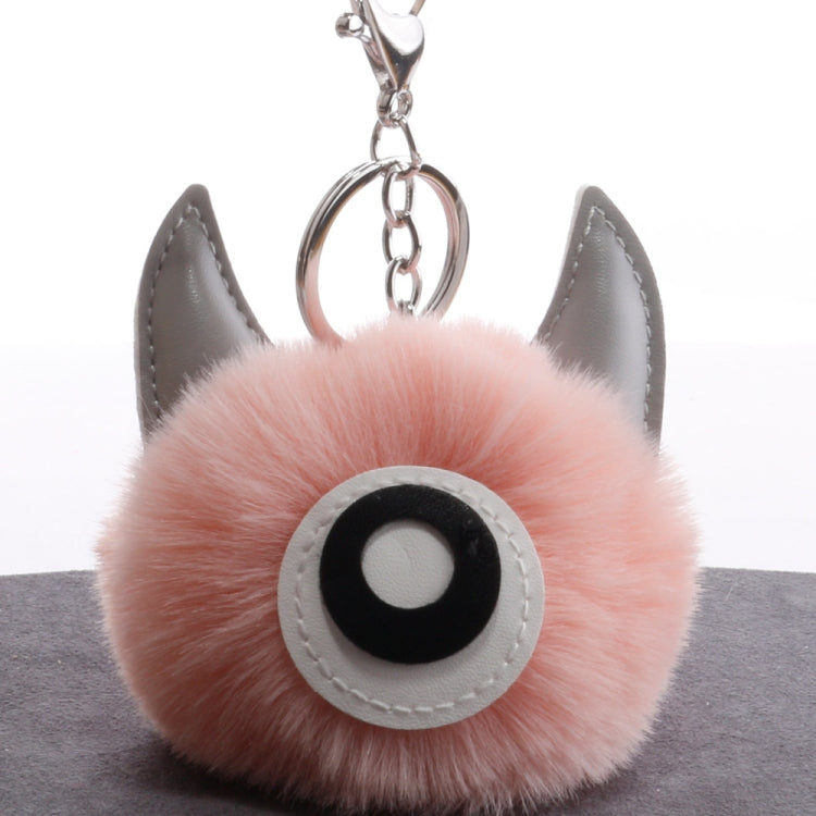3 PCS Cartoon Croissant Hair Ball Keychain Pendant Bag Car Pendant, ... — Grey