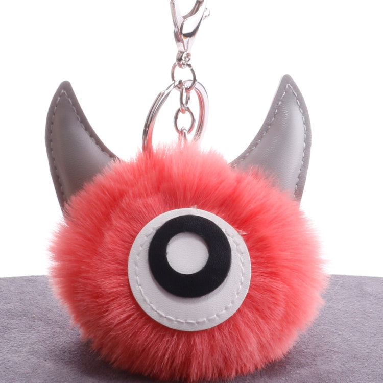 3 PCS Cartoon Croissant Hair Ball Keychain Pendant Bag Car Pendant, ... — White