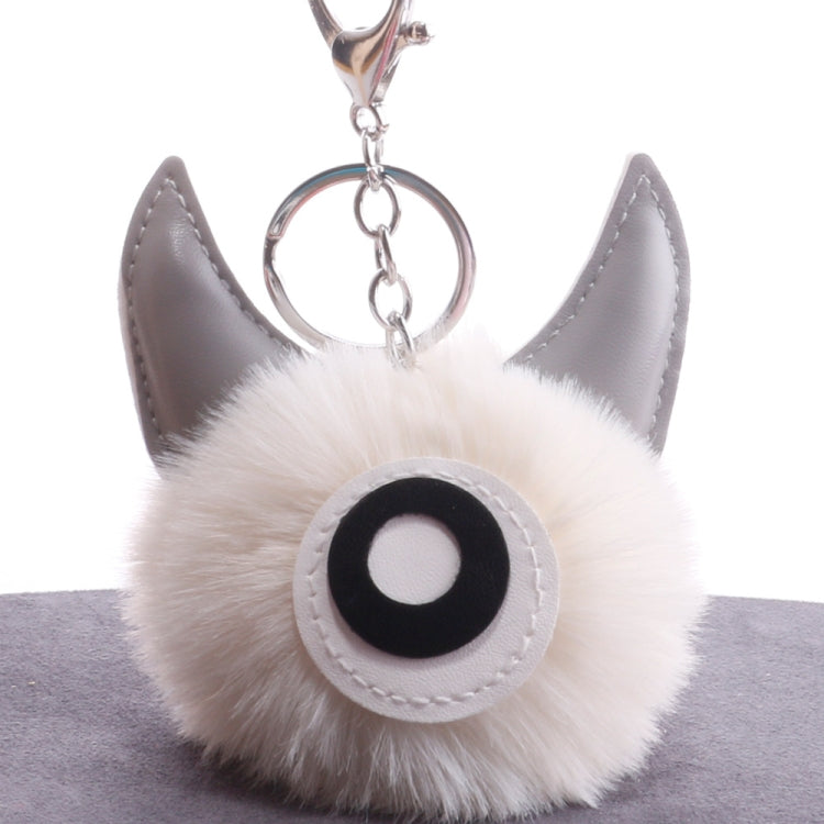 3 PCS Cartoon Croissant Hair Ball Keychain Pendant Bag Car Pendant, ... — Watermelon Red
