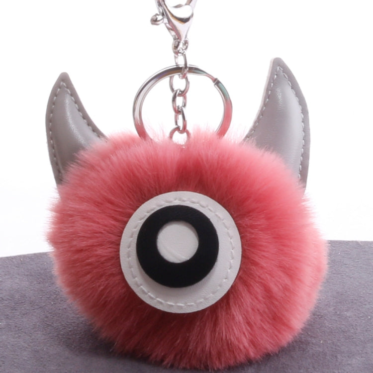3 PCS Cartoon Croissant Hair Ball Keychain Pendant Bag Car Pendant, ... — Yellow