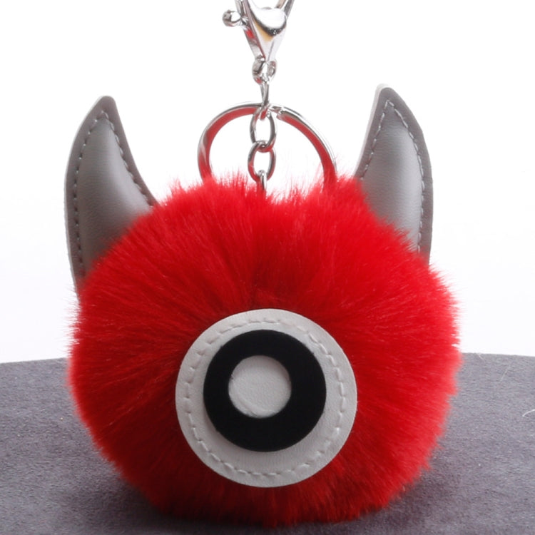 3 PCS Cartoon Croissant Hair Ball Keychain Pendant Bag Car Pendant, ... — Pink
