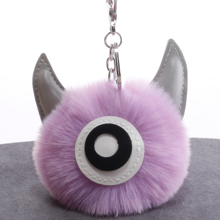 3 PCS Cartoon Croissant Hair Ball Keychain Pendant Bag Car Pendant, ... — Light Gray