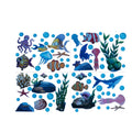 Underwater World Luminous Wall Sticker, AFG3358 Blue