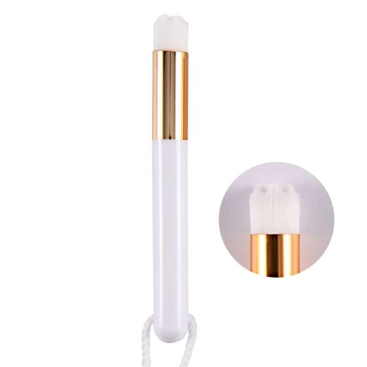 6 PCS Soft Hair Nasal Washing Brush To Remove Blackheads And Deep Cleansing Nose Pore Shrinkage Cleaning Brush — Flat Head White Gold