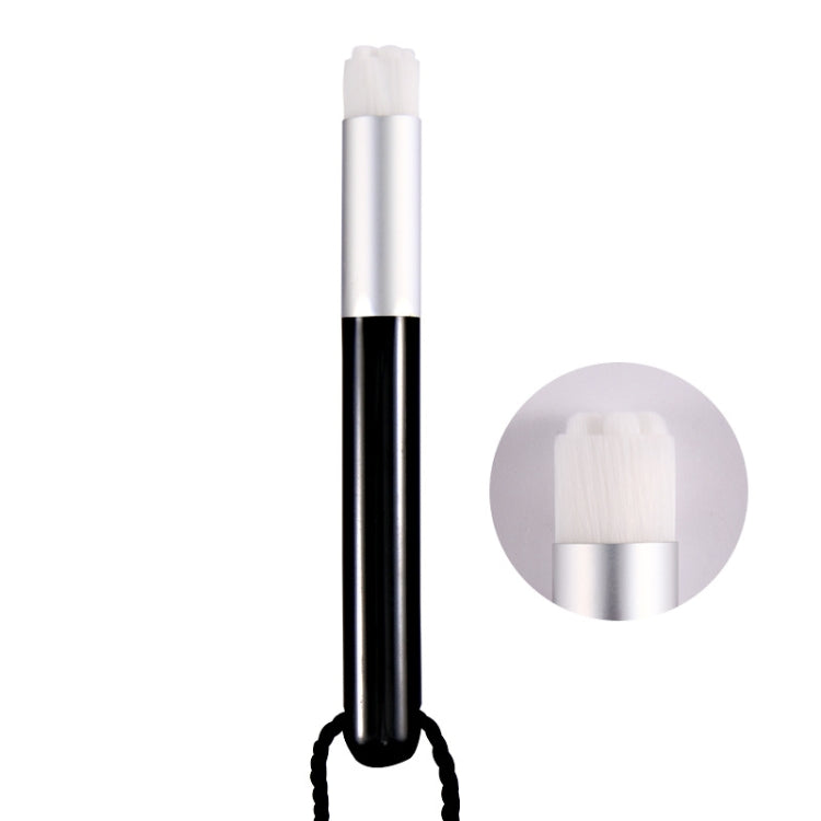 6 PCS Soft Hair Nasal Washing Brush To Remove Blackheads And Deep Cleansing Nose Pore Shrinkage Cleaning Brush — Flat Head Black Silver