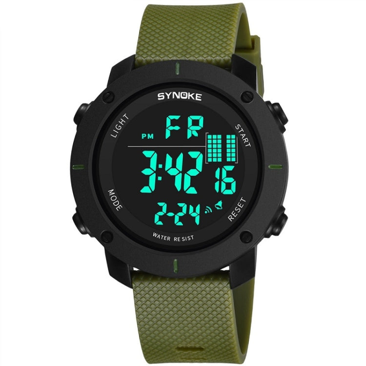 SYNOKE 9658 Student Outdoor Multi-Function Waterproof Large Dial Sports Electronic Watch — Black Silver
