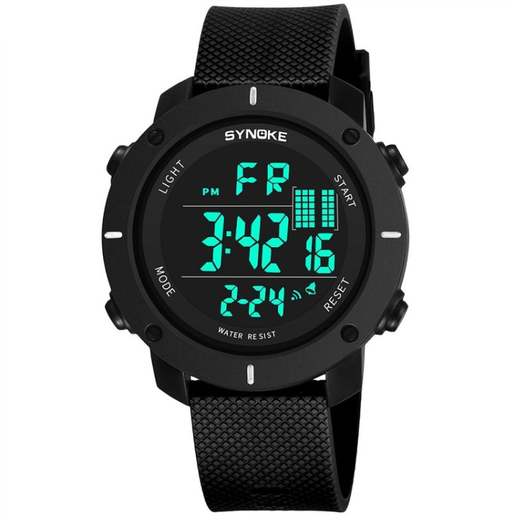 SYNOKE 9658 Student Outdoor Multi-Function Waterproof Large Dial Sports Electronic Watch — Military Green